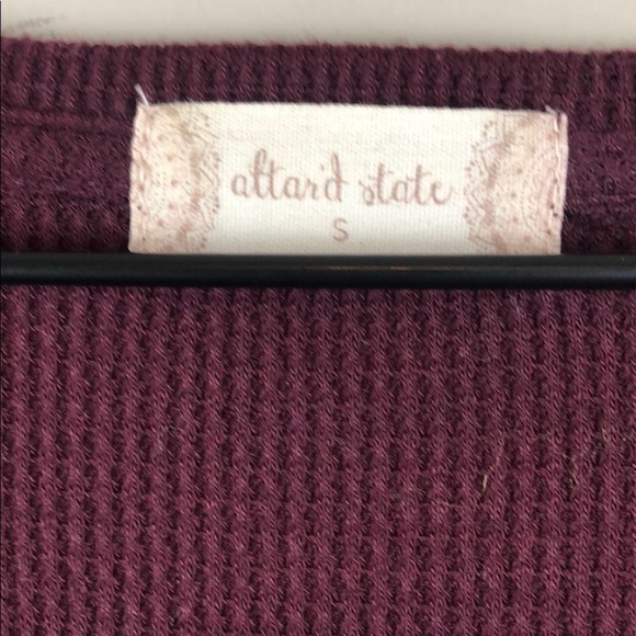 Altar'd State Burgundy Thermal Babydoll Top (S) - Picture 3 of 4